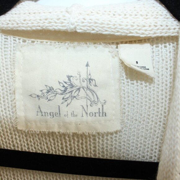 Anthropologie Angel of The North Open Knit Cardigan Size Small Cream - Picture 2 of 3
